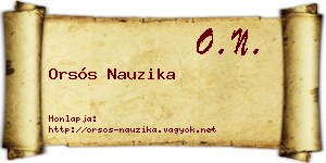 Orsós Nauzika névjegykártya